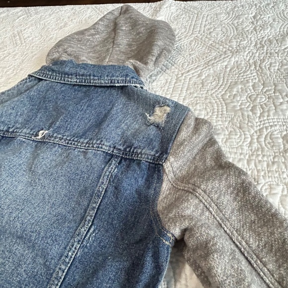 Free People Jacket - Denim with knit sleeves/hood - XS - Picture 8 of 17
